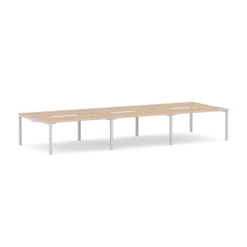 Axis Stretch 6-Person Double-sided Desk Workstation