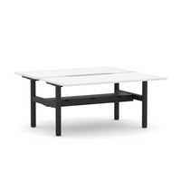 Agile Fixed Round 2-Person Double-sided Desk Workstation