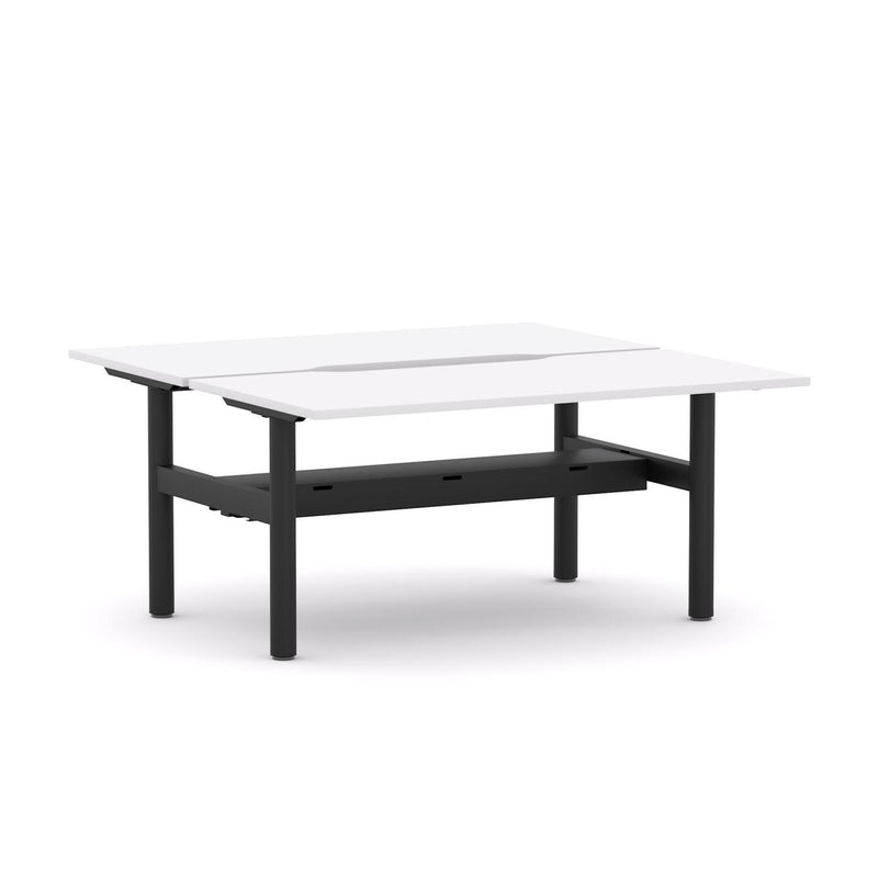 Agile Fixed Round 2-Person Double-sided Desk Workstation