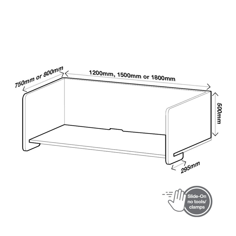 SANA Serenity Desk Screen Sit-Stand Slider Surround
