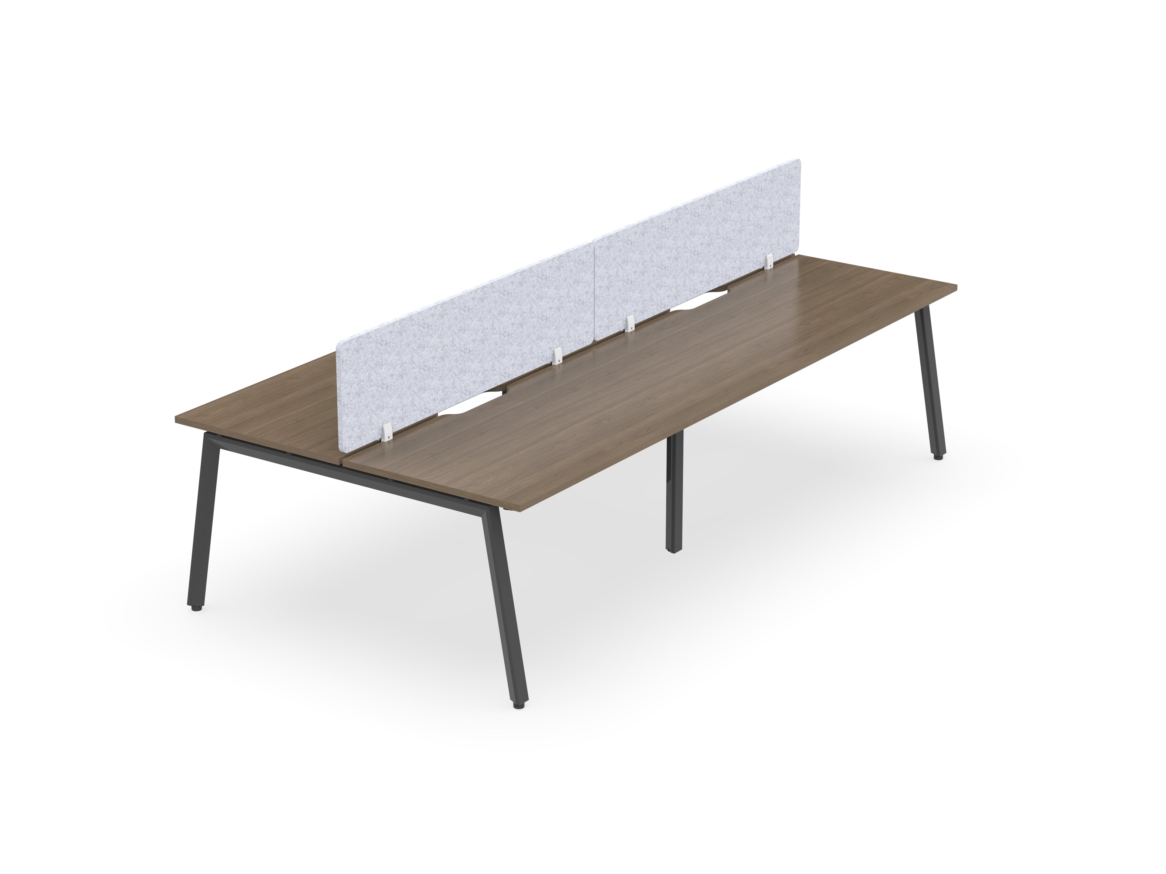 Daytona 4 Person Double Sided Workstation - With Screen