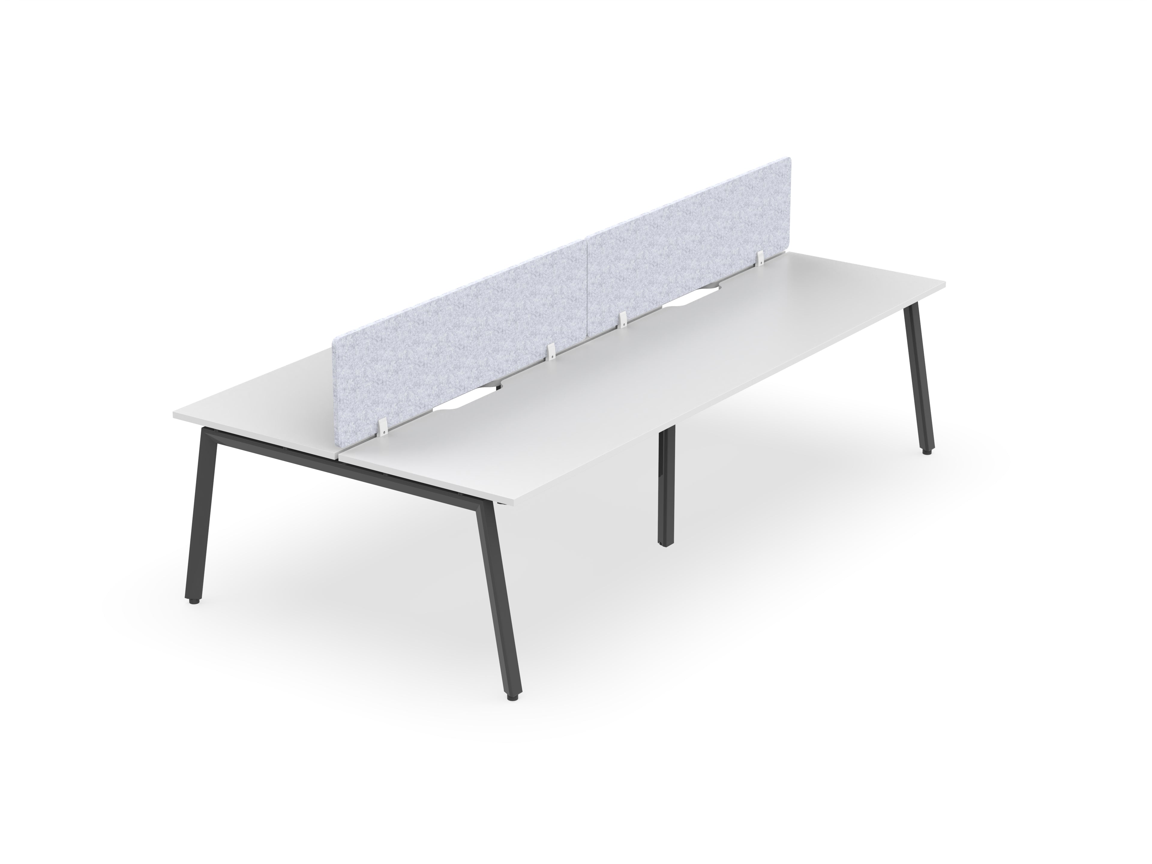 Daytona 4 Person Double Sided Workstation - With Screen