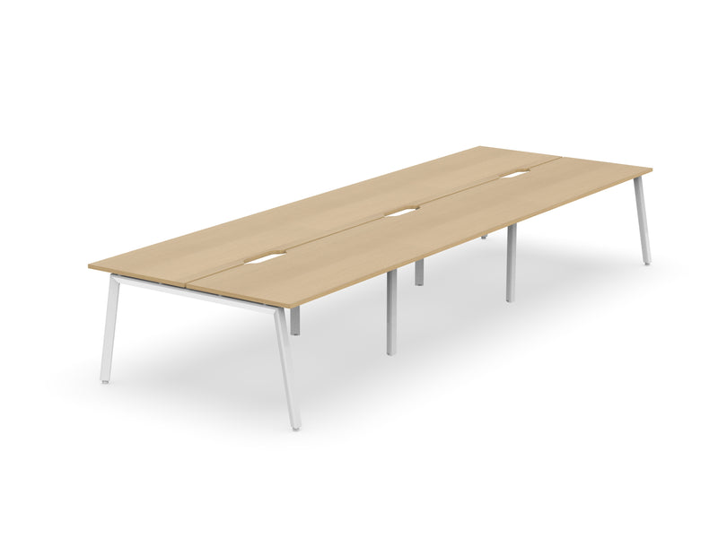 Daytona 6 Person Double Sided Workstation - Without Screen