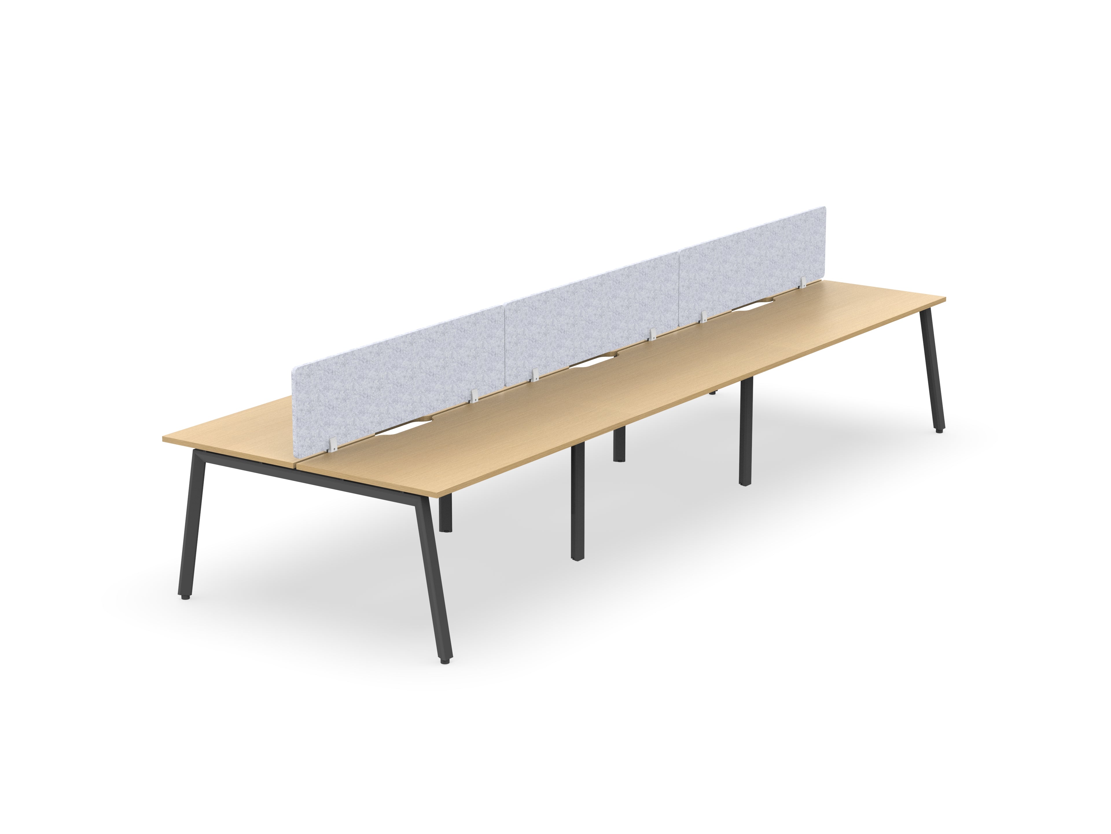 Daytona 6 Person Double Sided Workstation - With Screen