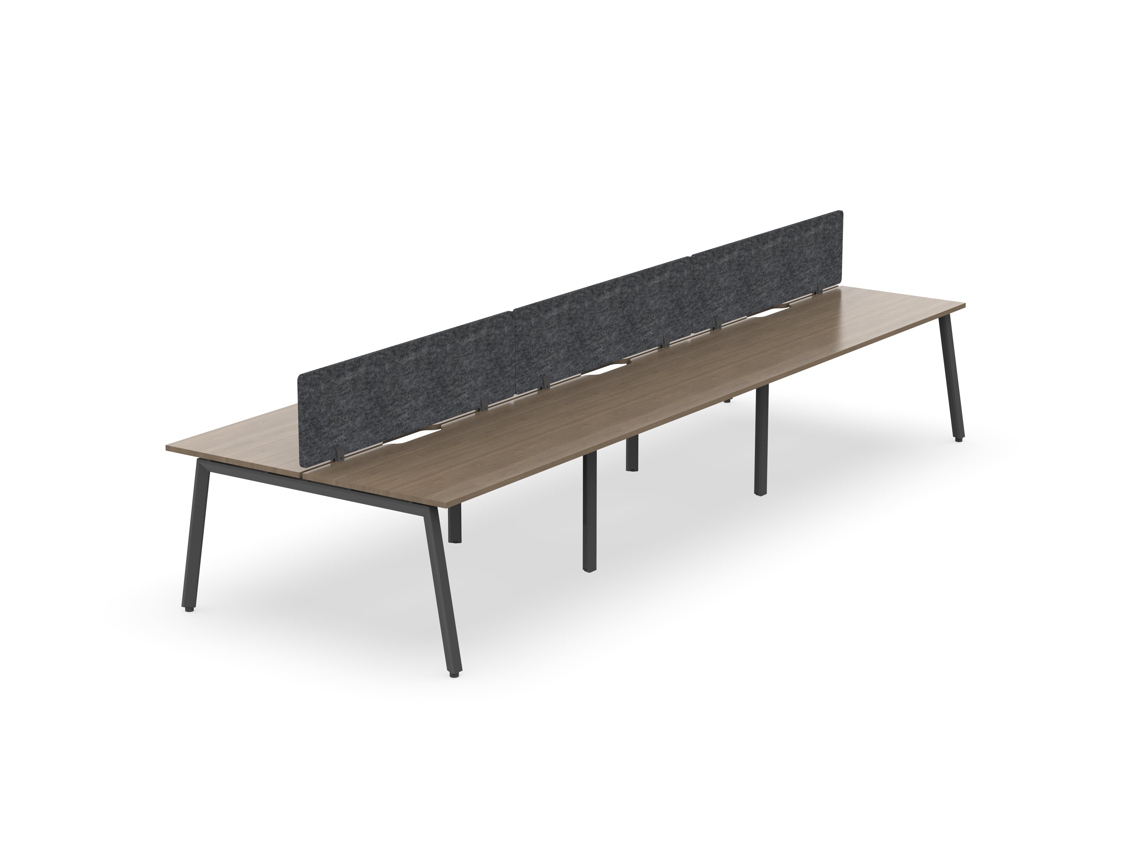 Daytona 6 Person Double Sided Workstation - With Screen