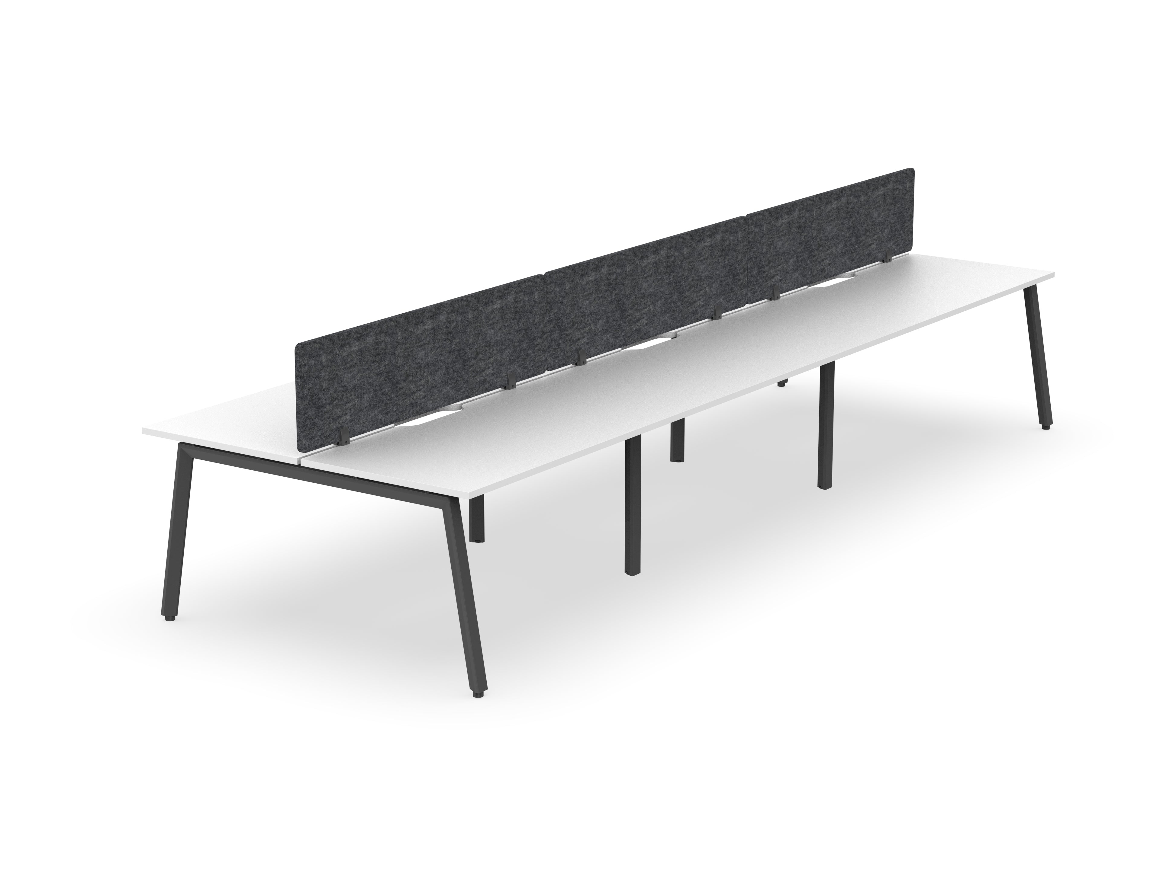 Daytona 6 Person Double Sided Workstation - With Screen