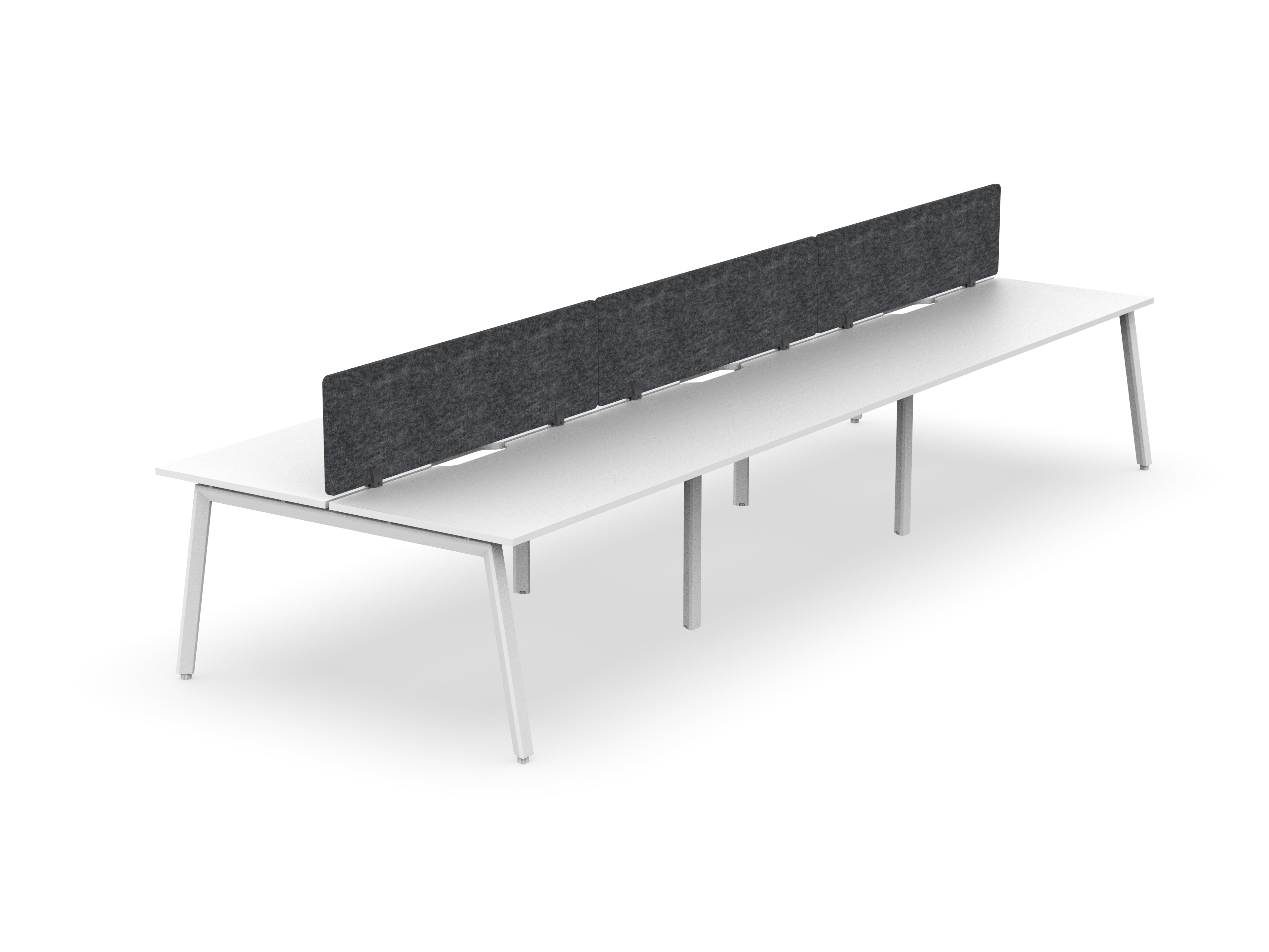 Daytona 6 Person Double Sided Workstation - With Screen