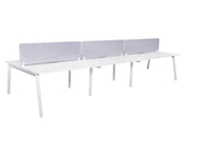 Daytona 6 Person Double Sided Workstation - With Screen