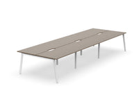 Daytona 6 Person Double Sided Workstation - Without Screen