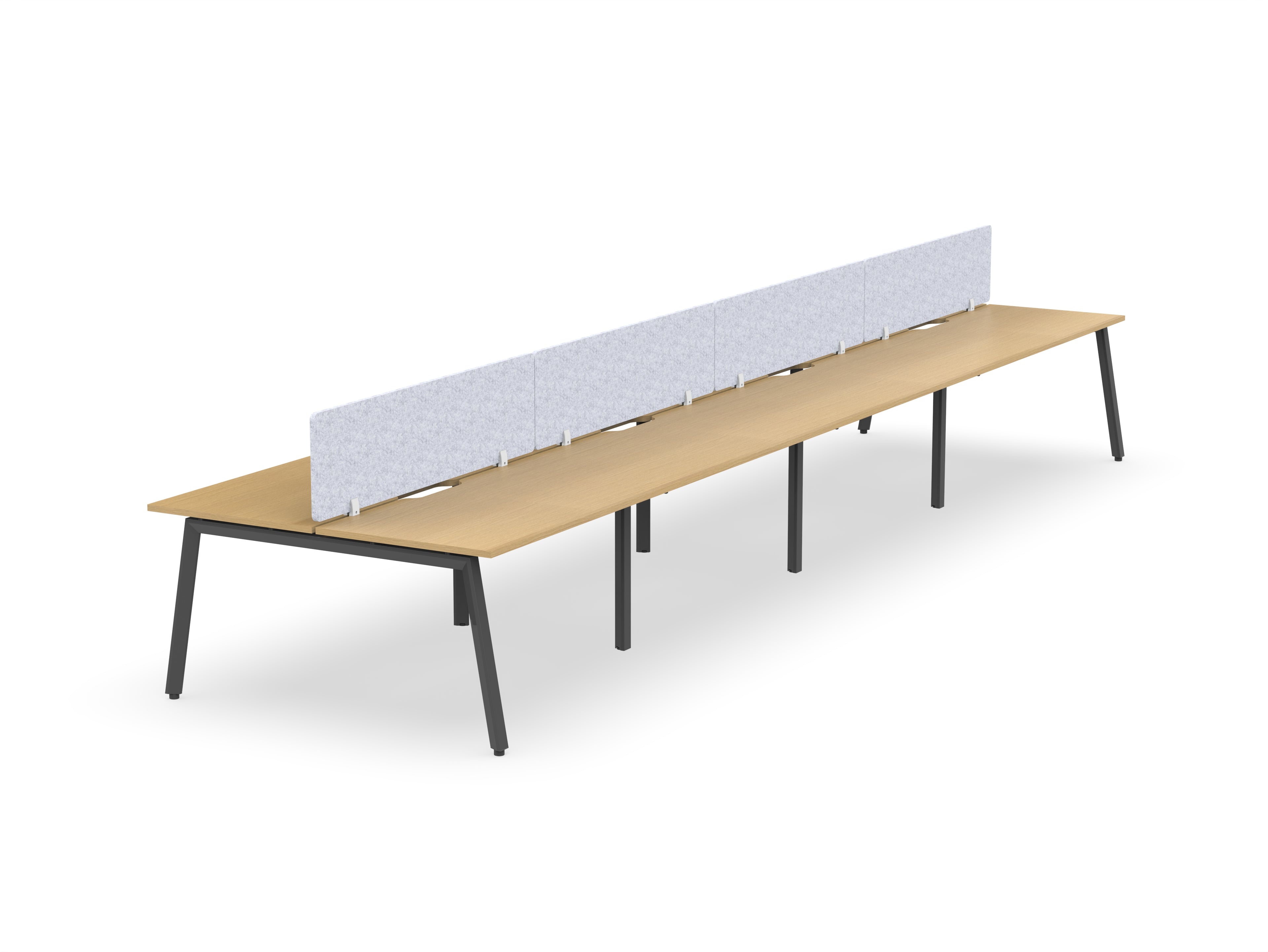 Daytona 8 Person Double Sided Workstation - With Screen