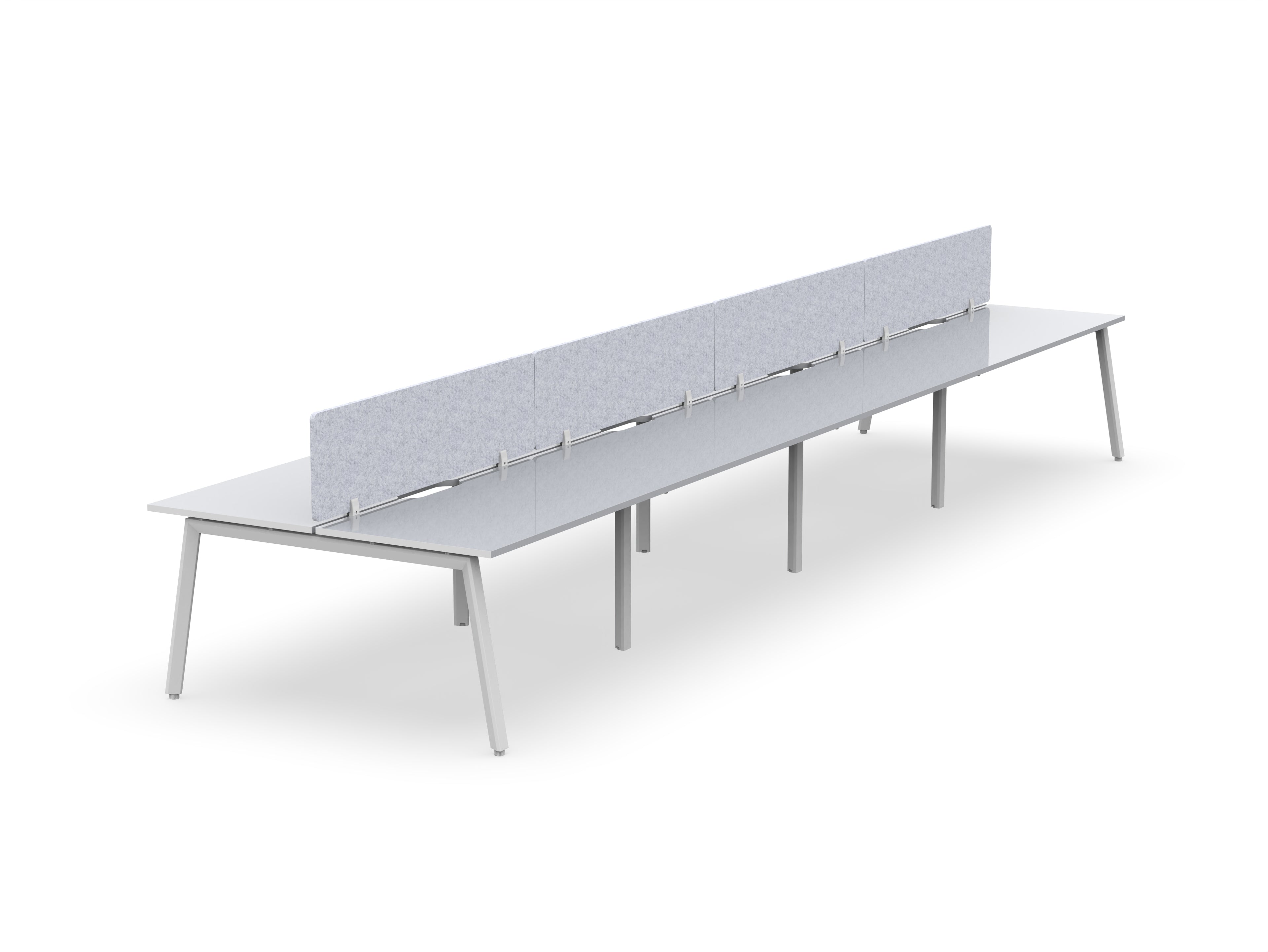 Daytona 8 Person Double Sided Workstation - With Screen