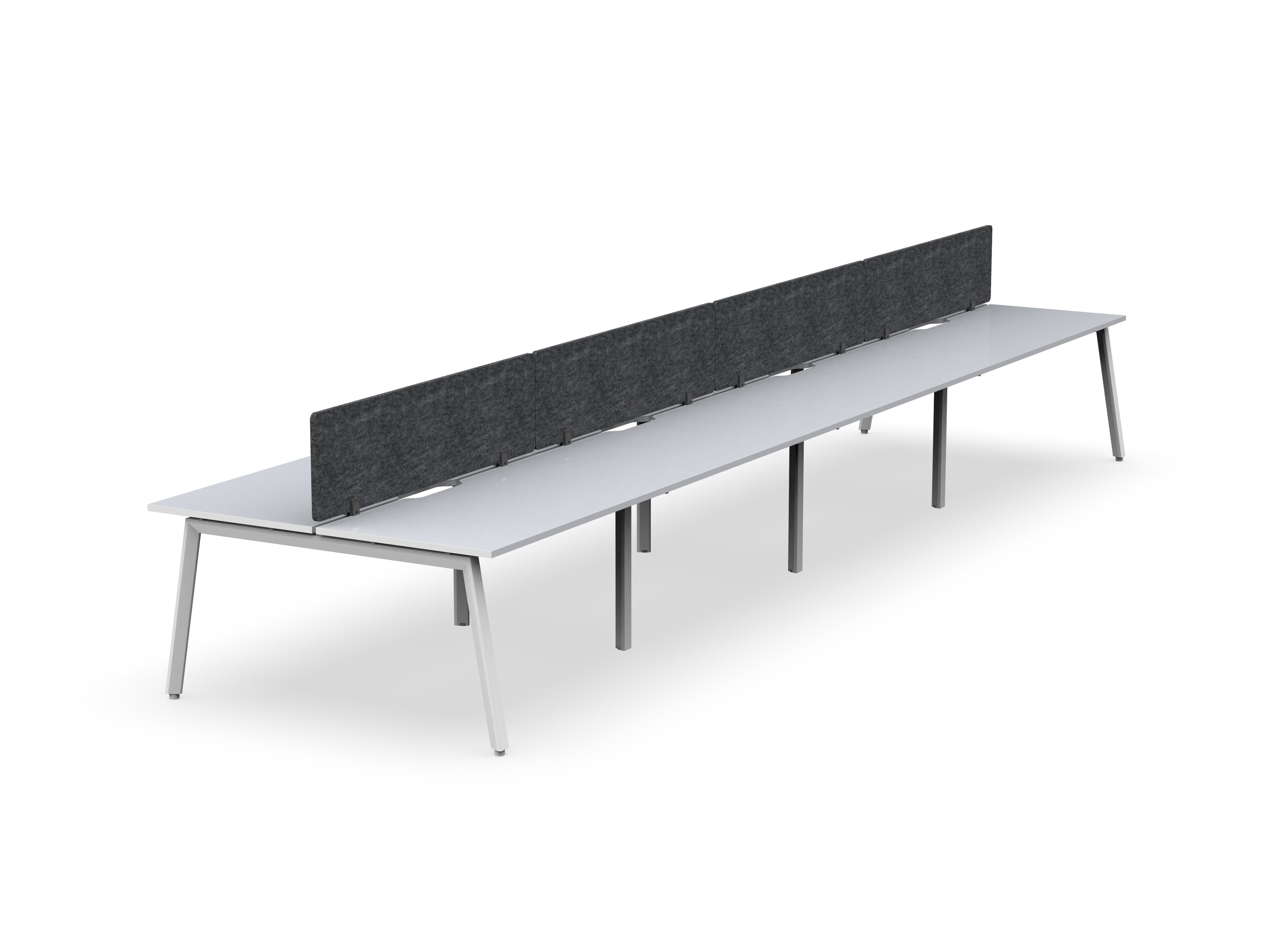 Daytona 8 Person Double Sided Workstation - With Screen