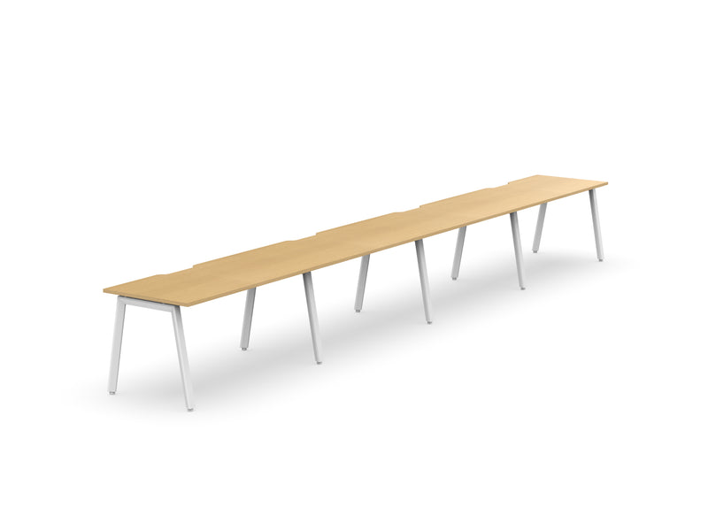 Daytona 4 Person Single Sided Workstation - Without Screen