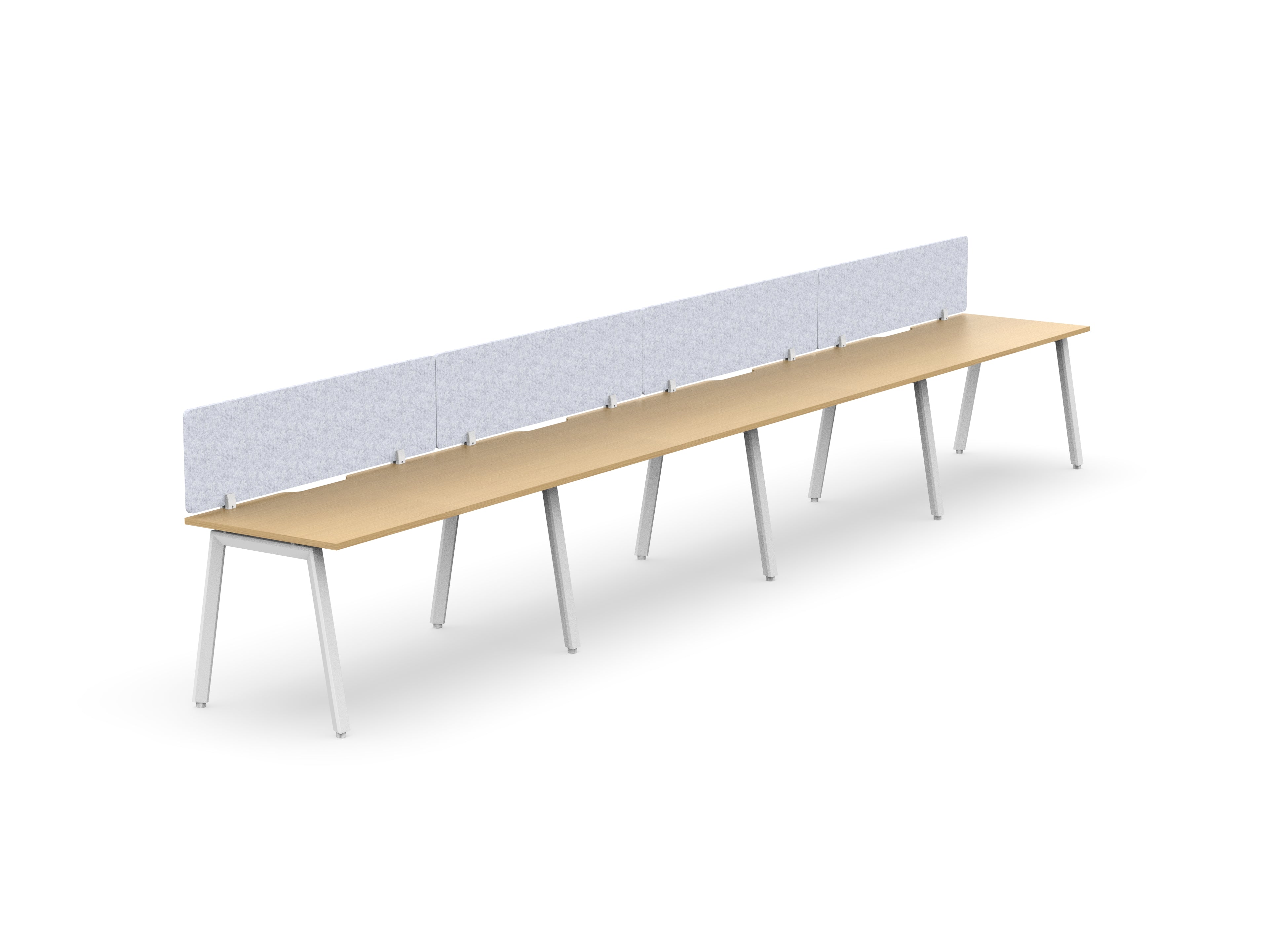 Daytona 4 Person Single Sided Workstation - With Screen