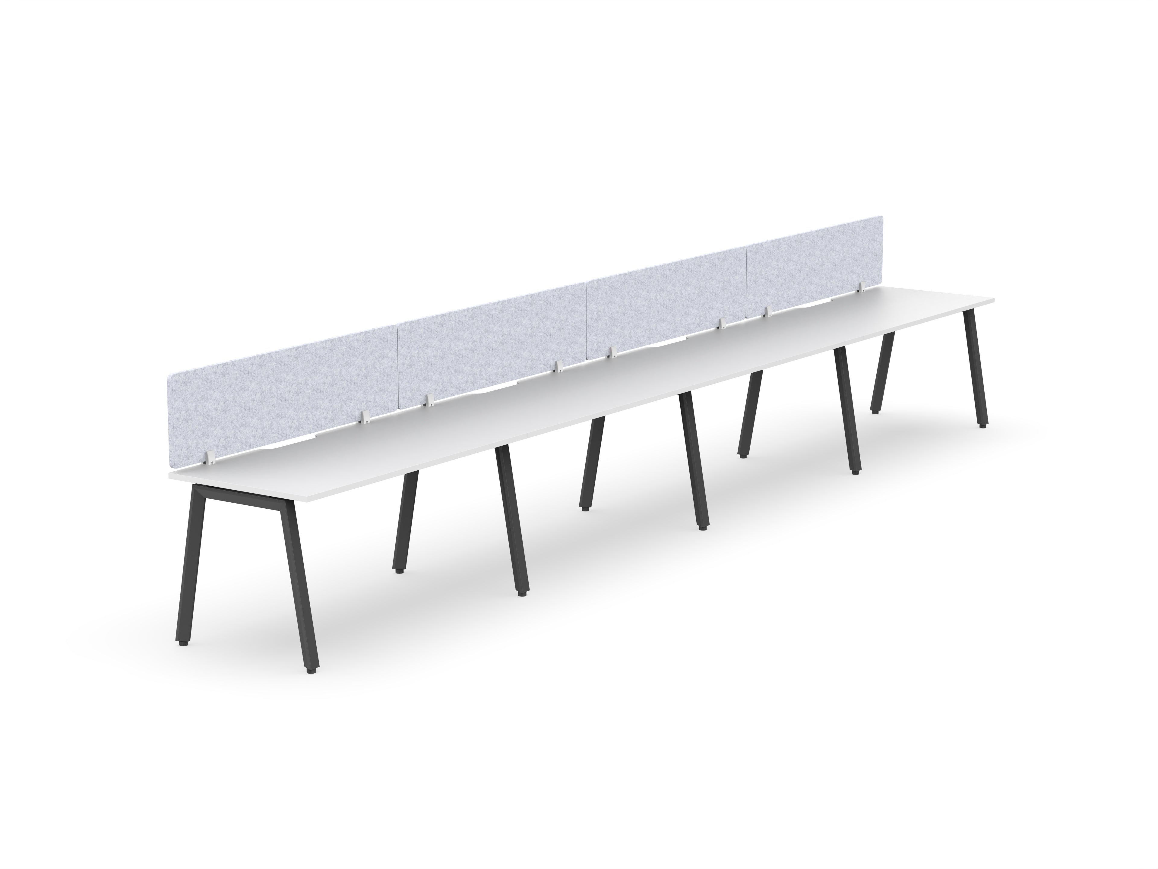 Daytona 4 Person Single Sided Workstation - With Screen