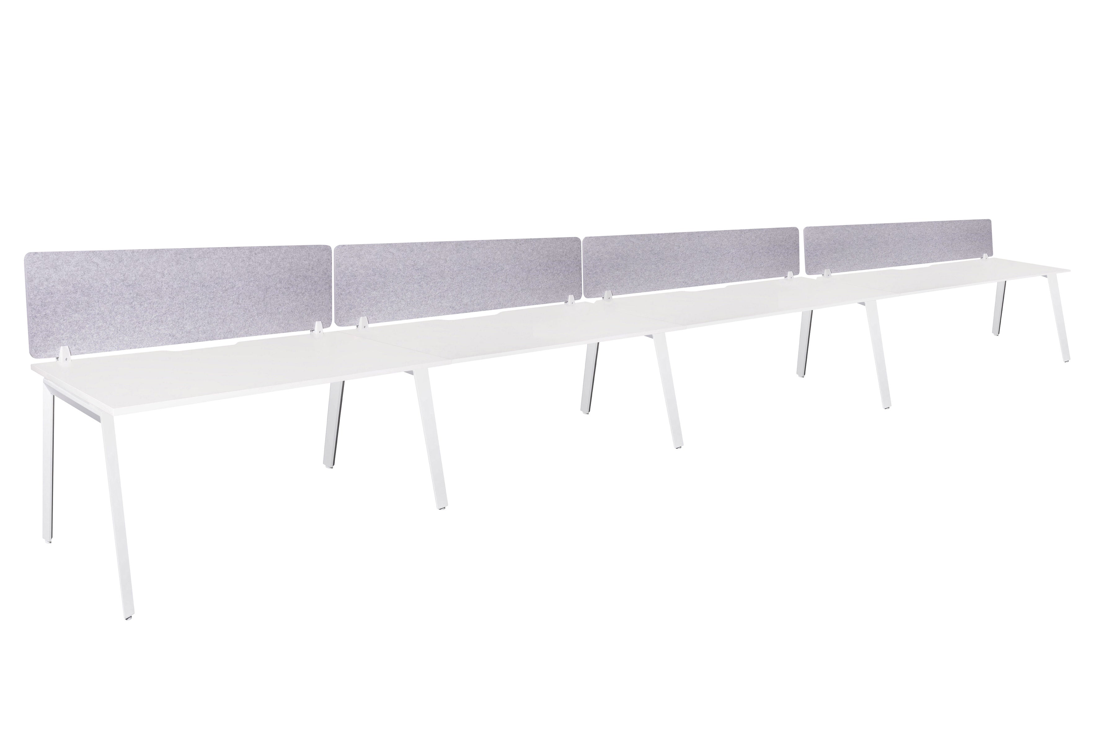 Daytona 4 Person Single Sided Workstation - With Screen