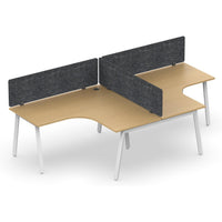 Daytona 2 Person Corner T Shape Workstation - With Screen-Elite Office Furniture