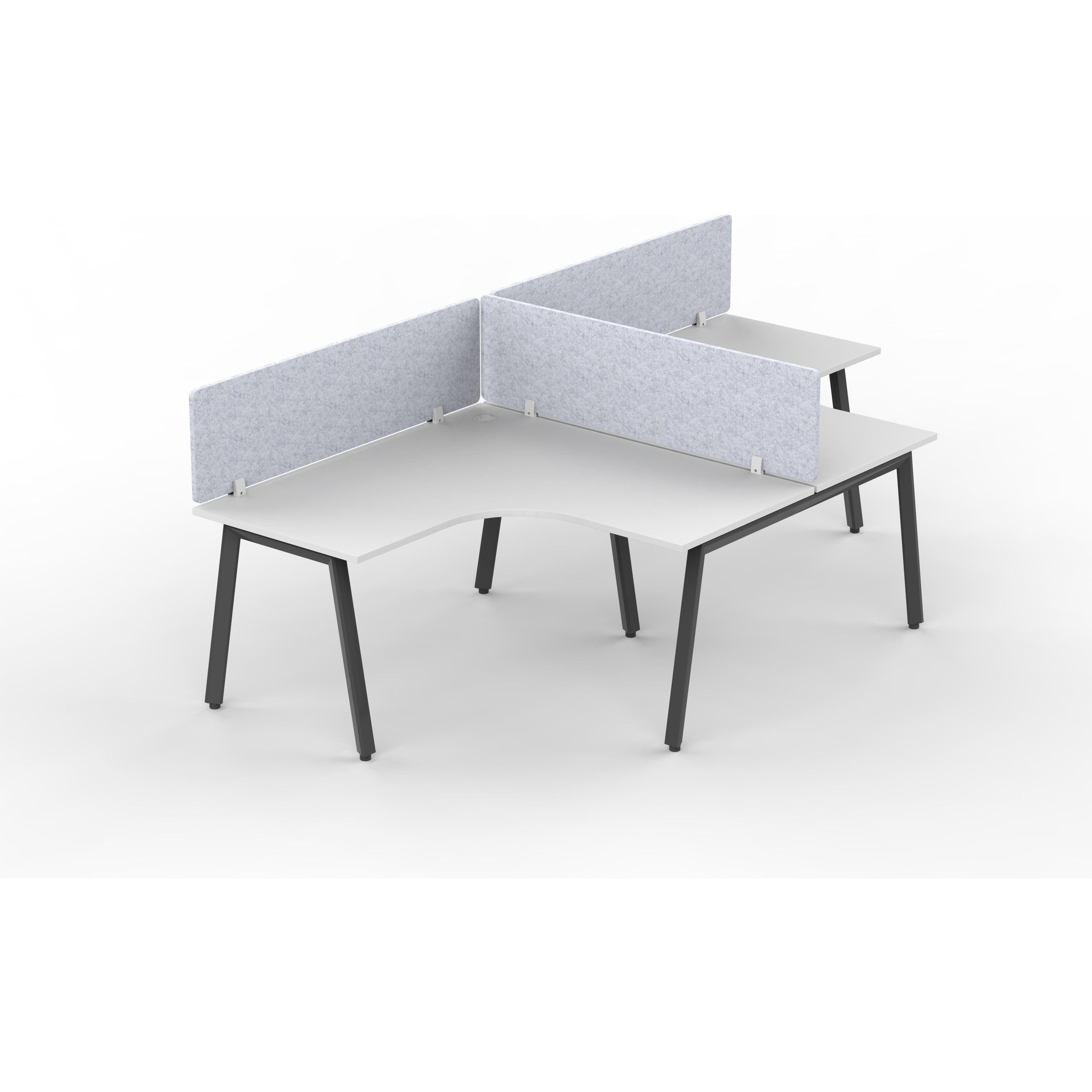 Daytona 2 Person Corner T Shape Workstation - With Screen