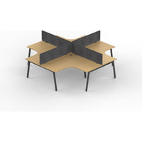 Daytona 4 Person Corner X Shape Workstation - With Screen-Elite Office Furniture