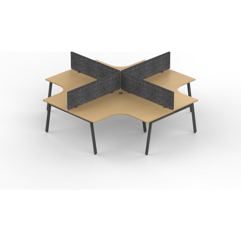 Daytona 4 Person Corner X Shape Workstation - With Screen-Elite Office Furniture