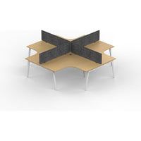 Daytona 4 Person Corner X Shape Workstation - With Screen-Elite Office Furniture