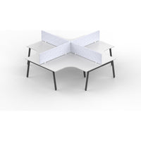 Daytona 4 Person Corner X Shape Workstation - With Screen-Elite Office Furniture