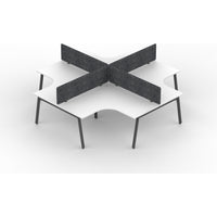 Daytona 4 Person Corner X Shape Workstation - With Screen-Elite Office Furniture