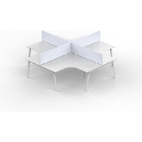Daytona 4 Person Corner X Shape Workstation - With Screen-Elite Office Furniture