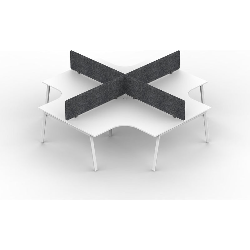 Daytona 4 Person Corner X Shape Workstation - With Screen-Elite Office Furniture
