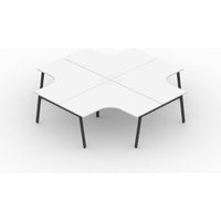 Daytona 4 Person Corner X Shape Workstation - Without Screen-Elite Office Furniture