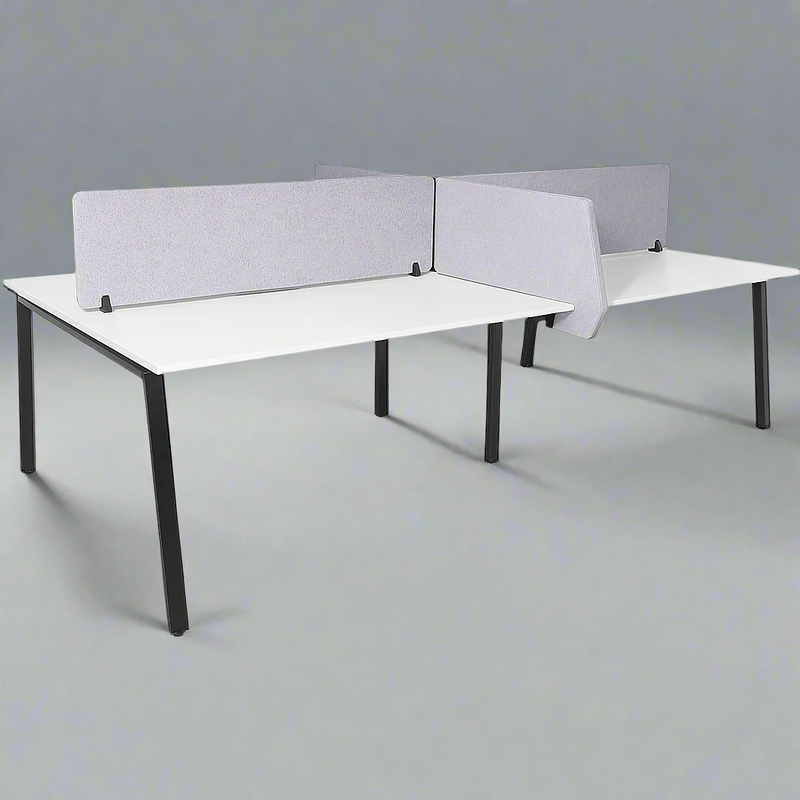 Daytona 4 Person Double Sided Workstation - With Screen + Side On Slider