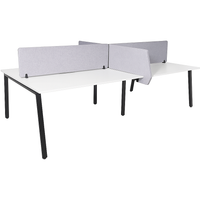 Daytona 4 Person Double Sided Workstation - With Screen + Side On Slider