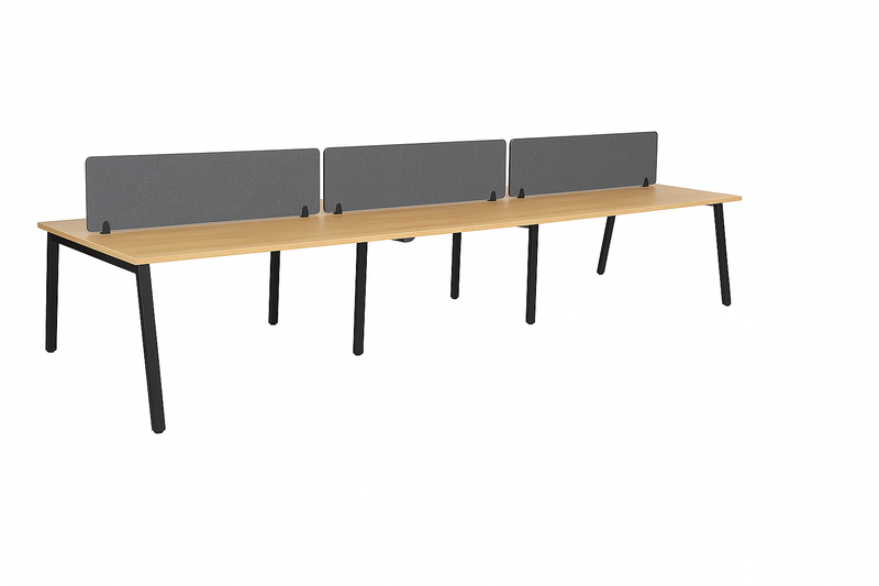 Daytona 6 Person Double Sided Workstation - With Screen