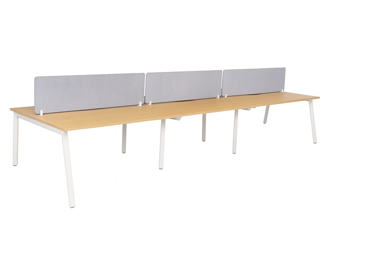 Daytona 6 Person Double Sided Workstation - With Screen