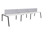 Daytona 6 Person Double Sided Workstation - With Screen