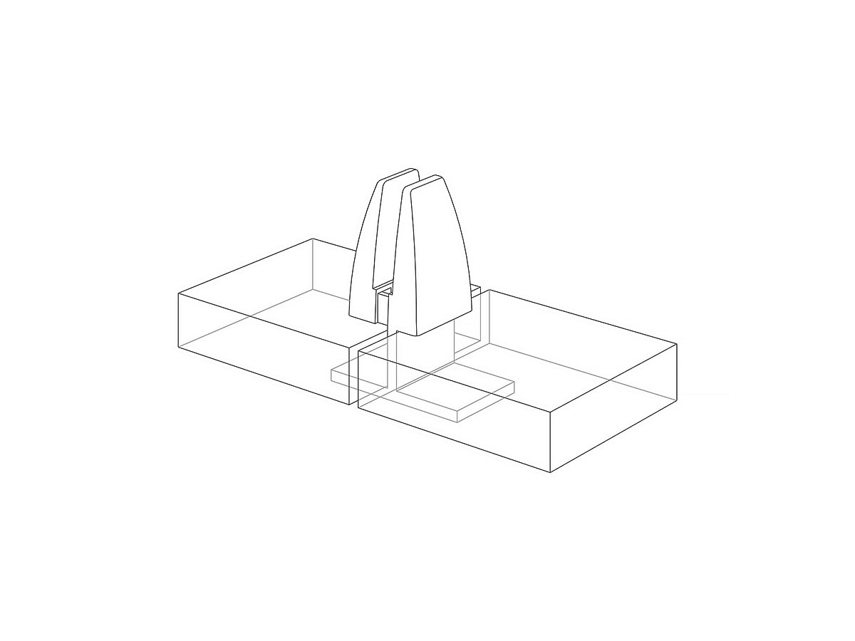 AcoustiQ Double Sided Clamp Bracket to connect 2 x 25mm worktops to acoustic 9-18mm Screen