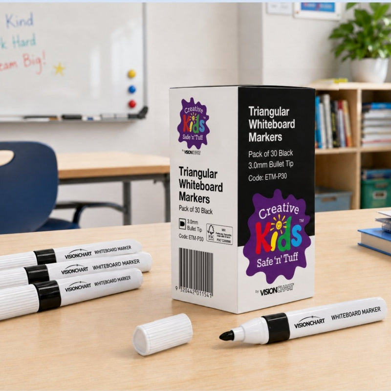 Creative Kids Triangular Whiteboard Markers (Pack of 30)