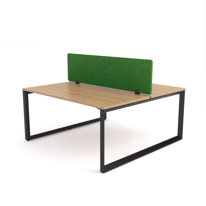 California Office Workstations (Loop Legs) 2 User Double-Sided Desks With AcoustiQ Screen (Green Screen)