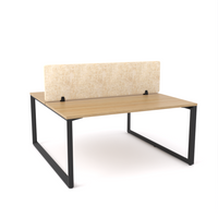 California Office Workstations (Loop Legs) 2-User Double-Sided Desk With AcoustiQ Screen (Natural Screen)