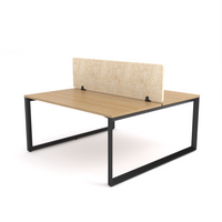 California Office Workstations (Loop Legs) 2-User Double-Sided Desk With AcoustiQ Screen (Natural Screen)