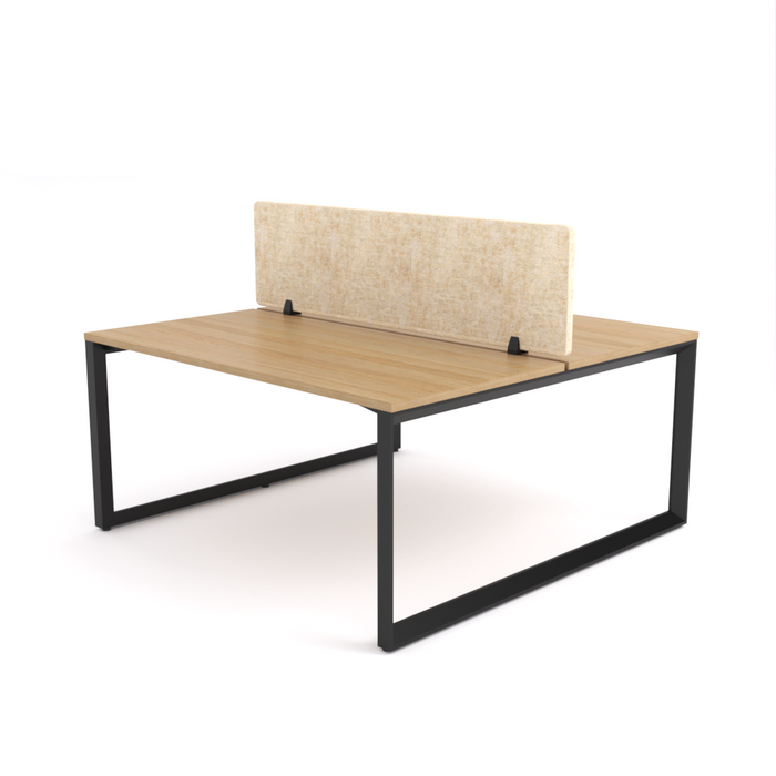 California Office Workstations (Loop Legs) 2 User Double-Sided Desks With AcoustiQ Screen (Natural Screen)