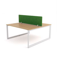 California Office Workstations (Loop Legs) 2-User Double-Sided Desk With AcoustiQ Screen (Green Screen)
