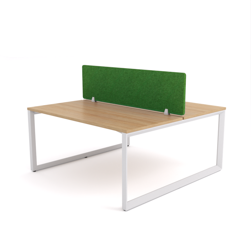 California Office Workstations (Loop Legs) 2-User Double-Sided Desk With AcoustiQ Screen (Green Screen)
