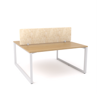 California Office Workstations (Loop Legs) 2-User Double-Sided Desk With AcoustiQ Screen (Natural Screen)