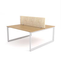 California Office Workstations (Loop Legs) 2-User Double-Sided Desk With AcoustiQ Screen (Natural Screen)