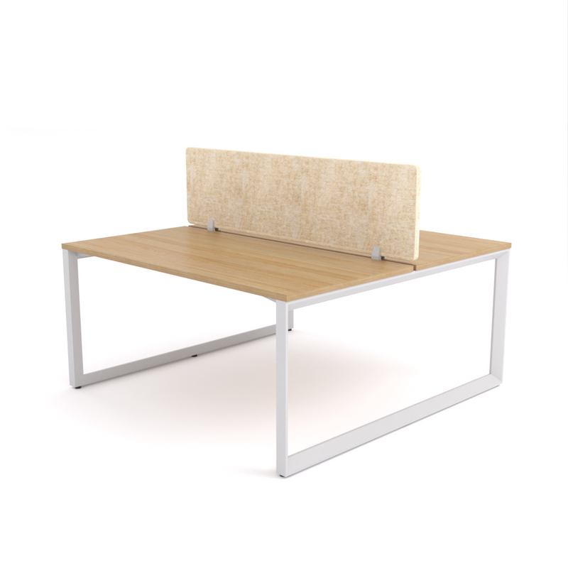 California Office Workstations (Loop Legs) 2-User Double-Sided Desk With AcoustiQ Screen (Natural Screen)