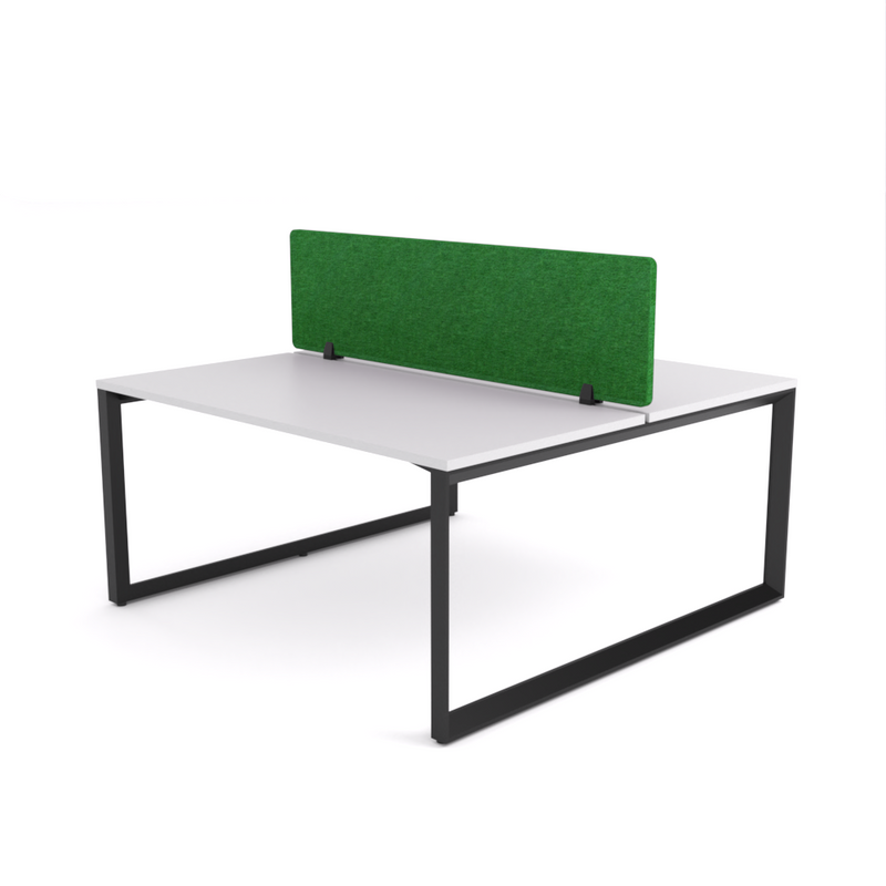 California Office Workstations (Loop Legs) 2-User Double-Sided Desk With AcoustiQ Screen (Green Screen)