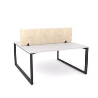 California Office Workstations (Loop Legs) 2-User Double-Sided Desk With AcoustiQ Screen (Natural Screen)