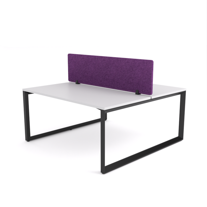 California Office Workstations (Loop Legs) 2 User Double-Sided Desks With AcoustiQ Screen (Purple Screen)