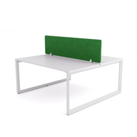 California Office Workstations (Loop Legs) 2-User Double-Sided Desk With AcoustiQ Screen (Green Screen)